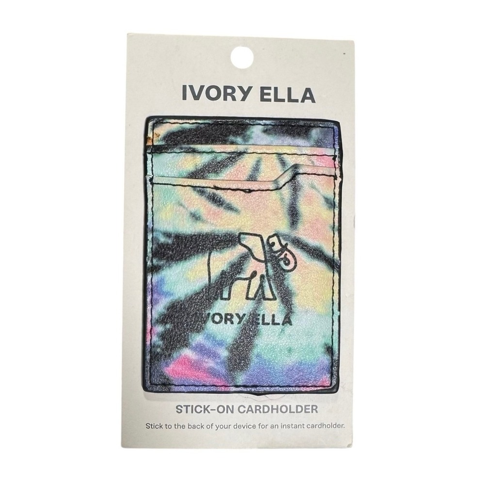 4/$24 ivory ella pastel tie-dye stick-on cardholder - multicolor‎